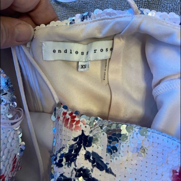 ENDLESS ROSE Floral Sequins Sleeveless Mini Dress.Size XS - Picture 14 of 16